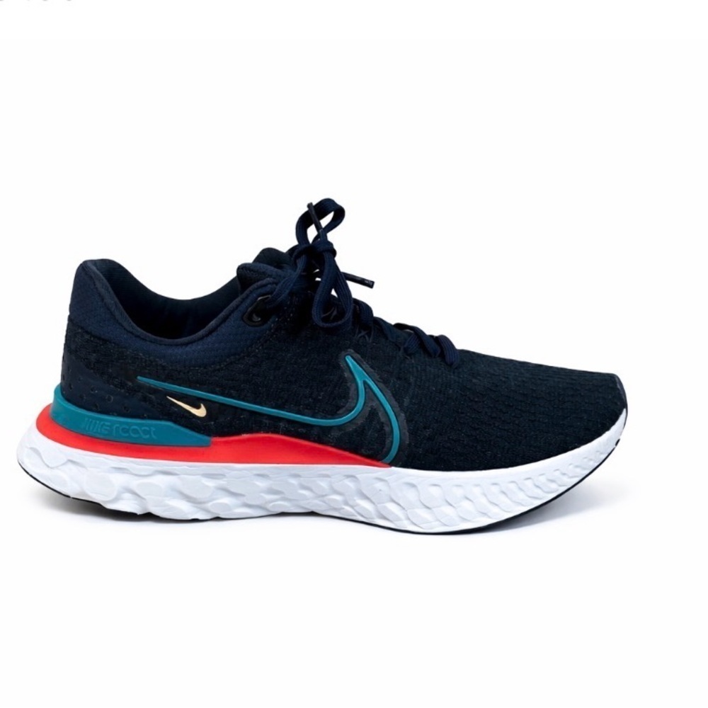 Nike women's Fly Knit Lightweight running shoes breathable Navy/Orange SZ 12